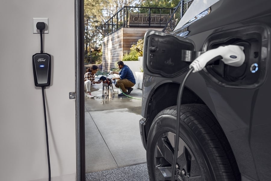 Ford F-150 Lightning charging at home
